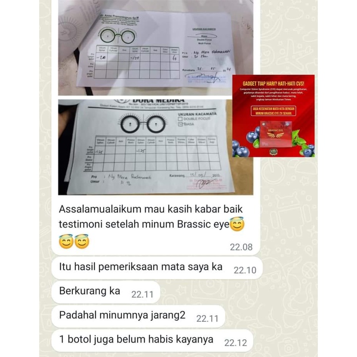 Paket 3 Botol Brassic Eye Original 100% Kesehatan Mata