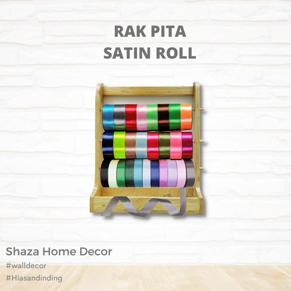 [KODE PRODUK 8WTTF4660] RAK PITA SATIN ROLL GANTUNG  SERBAGUNA RAK DINDING  JATI BELANDA ASLI TEMPAT