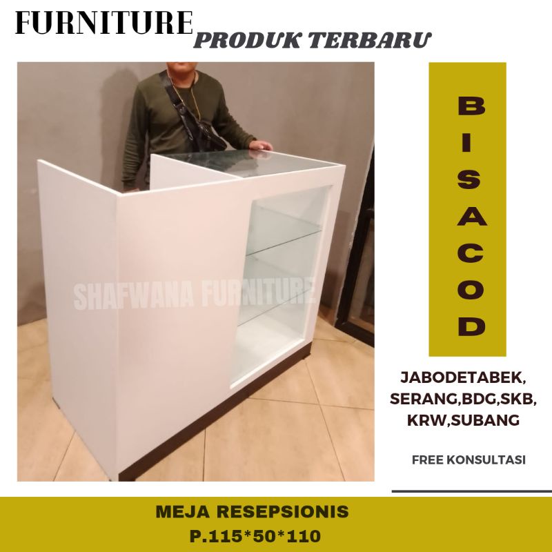 MEJA ETALASE KACA TOKO SALON MINIMALIS