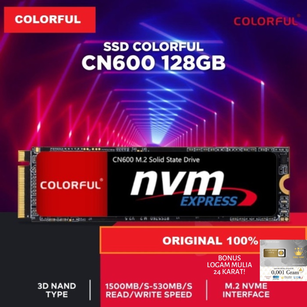 Colorful CN600 SSD M.2 2280 Pcie Nvme 128GB - 3D Nand M2 128GB