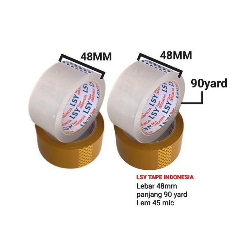 

lakban bening / coklat 48mm x 90yard LSY TAPE INDONESIA ( CBM )