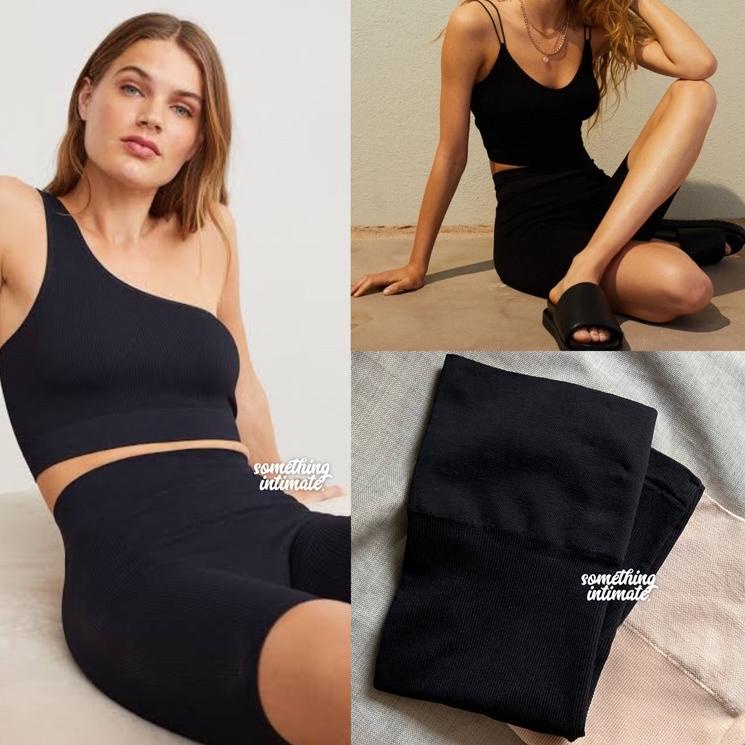 Borong Diskon Forever 21 Sage Green Biker Shorts White Short Leggings Pendek F21 Bikers Celana Leggi