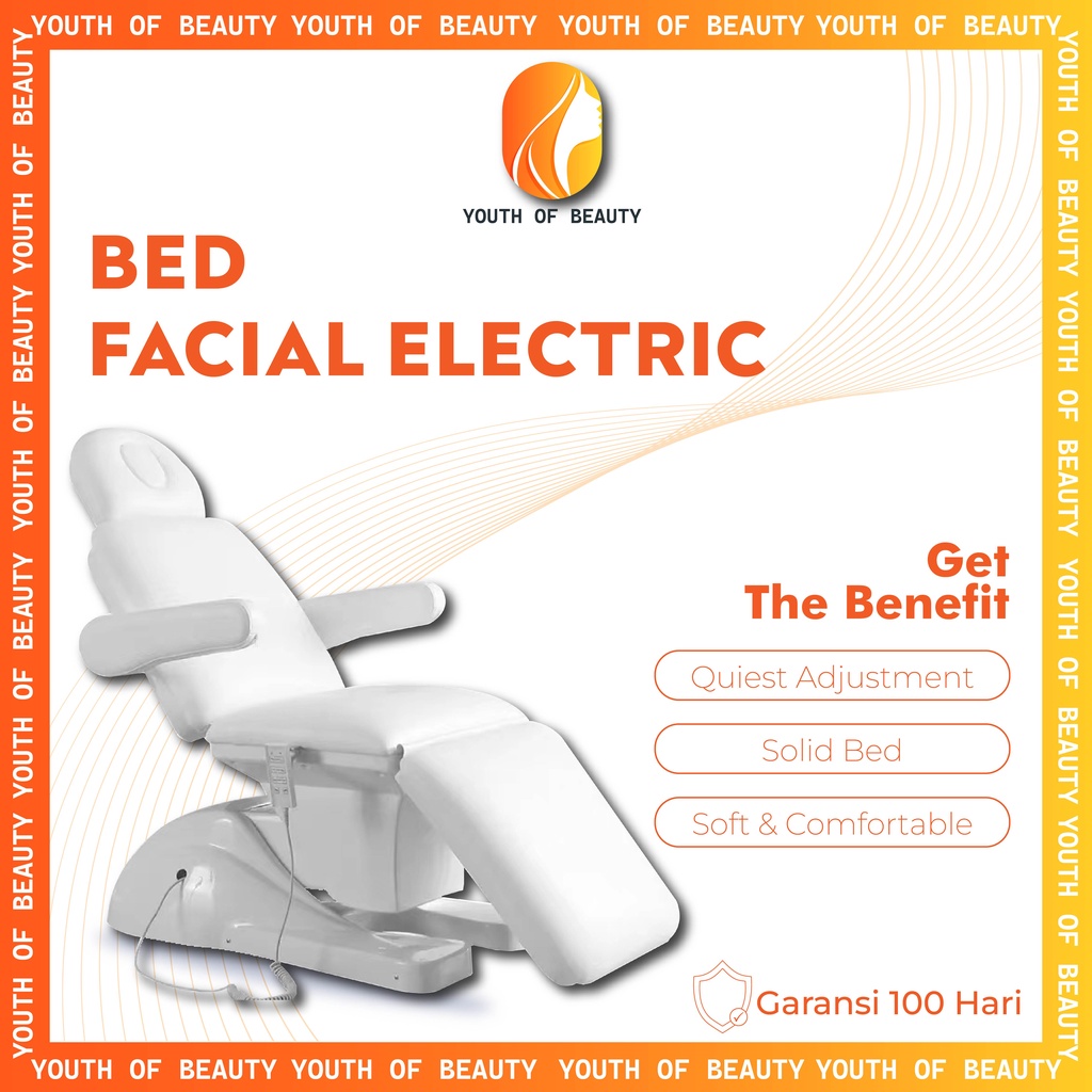 Alat Bed Facial Electric Klinik Salon Kecantikan Kasur Clinic Otomatis Kokoh Kuat Nyaman Putih