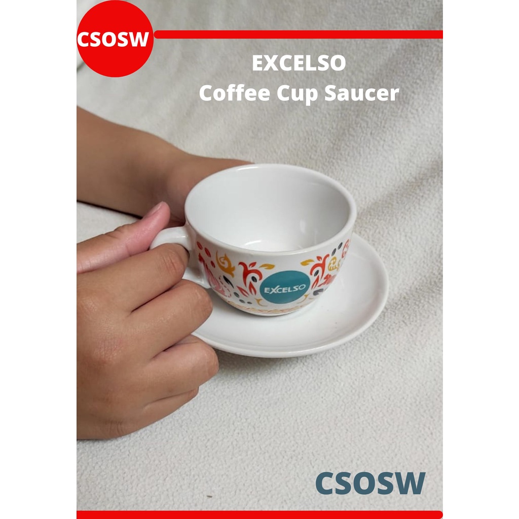 LIMITED ORIGINAL Gelas Cangkir Kopi EXCELSO Dan Tatakan Coffee Cup Saucer