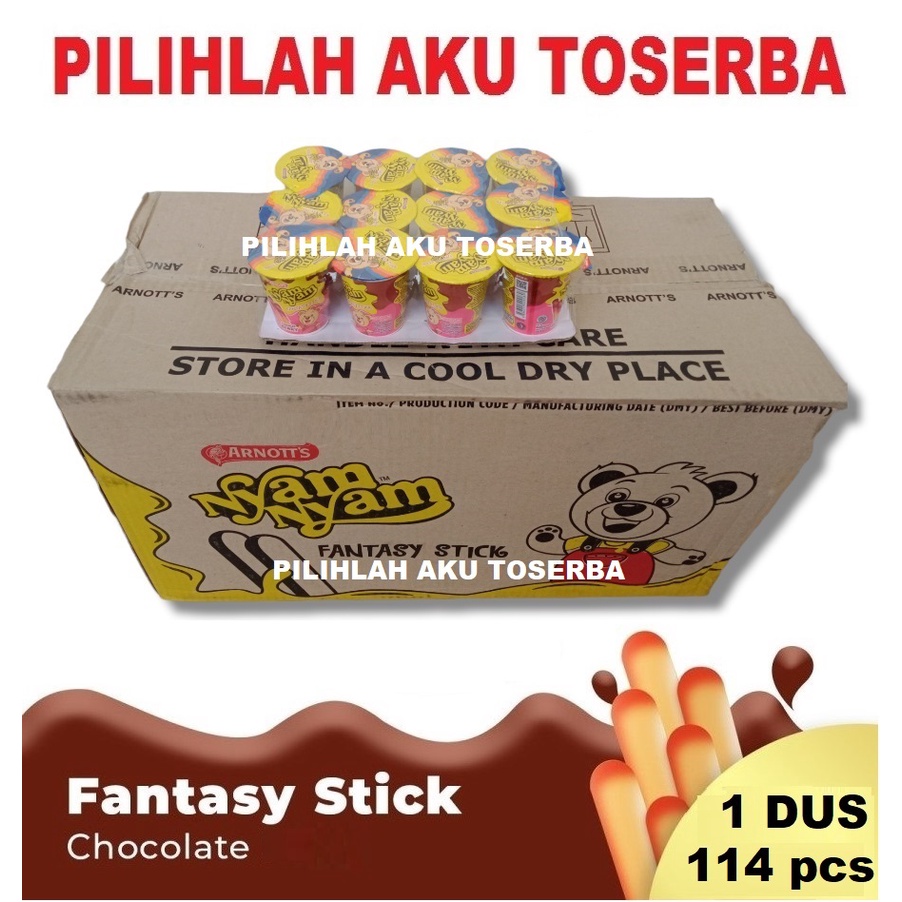 Arnott's Nyam Nyam Fantasy Stick CHOCOLATE 25 gram - ( HARGA 1 DUS )