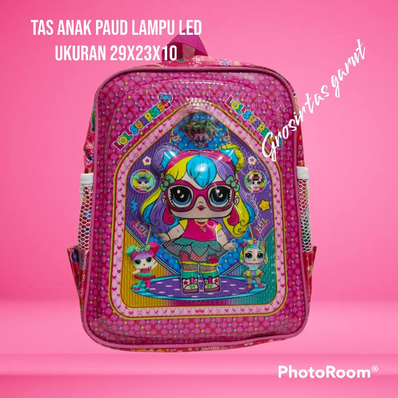 Tas Anak Perempuan Paud/Tk Tas Sekolah Perempuan LOL Lampu Led