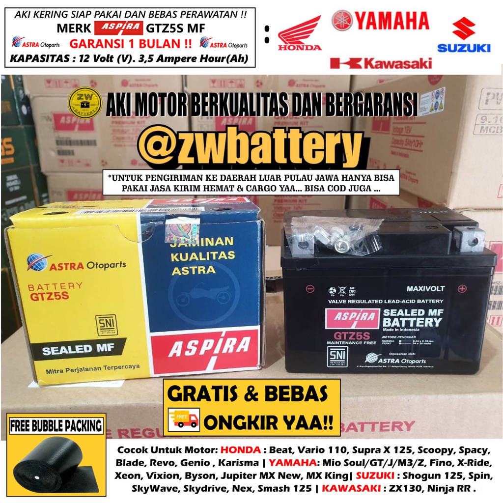 AKI MOTOR MIO GT, MIO SOUL KARBU, MIO M3/Z, MIO J GTZ5S ASPIRA ASTRA MF