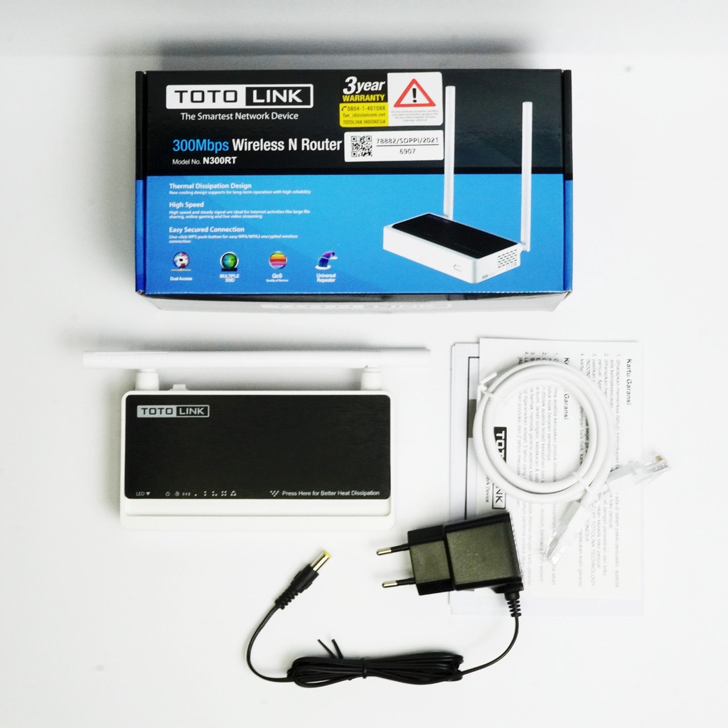 WIRELESS ROUTER TOTOLINK N300RT 300MBPS 2 ANTENA GARANSI RESMI