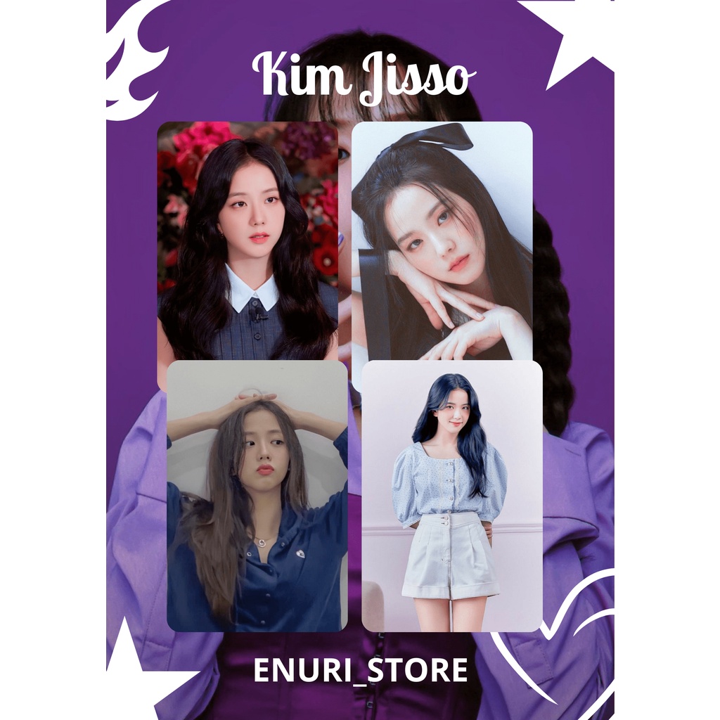 Enuri Photocard - Kim Jisoo Blackpink Photocard (Cetak 2 sisi rounded) Laminasi 2 Sisi