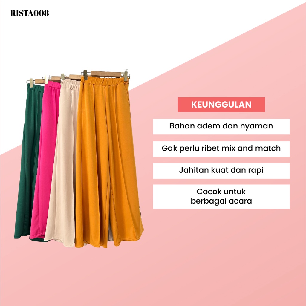 Celana Kulot Panjang Highwaist Duma Scuba Payung Big Size Wanita Kekinian Bahan Adem