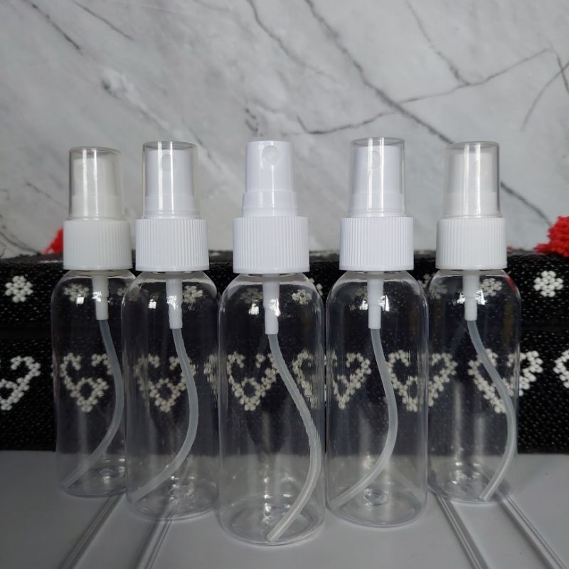 BOTOL 50ML TUTUP SPRAY PUTIH BOTOL BENING BOTOL SKINCARE BOTOL TONER FACEMIST LABORATORIUM  BOTOL 50