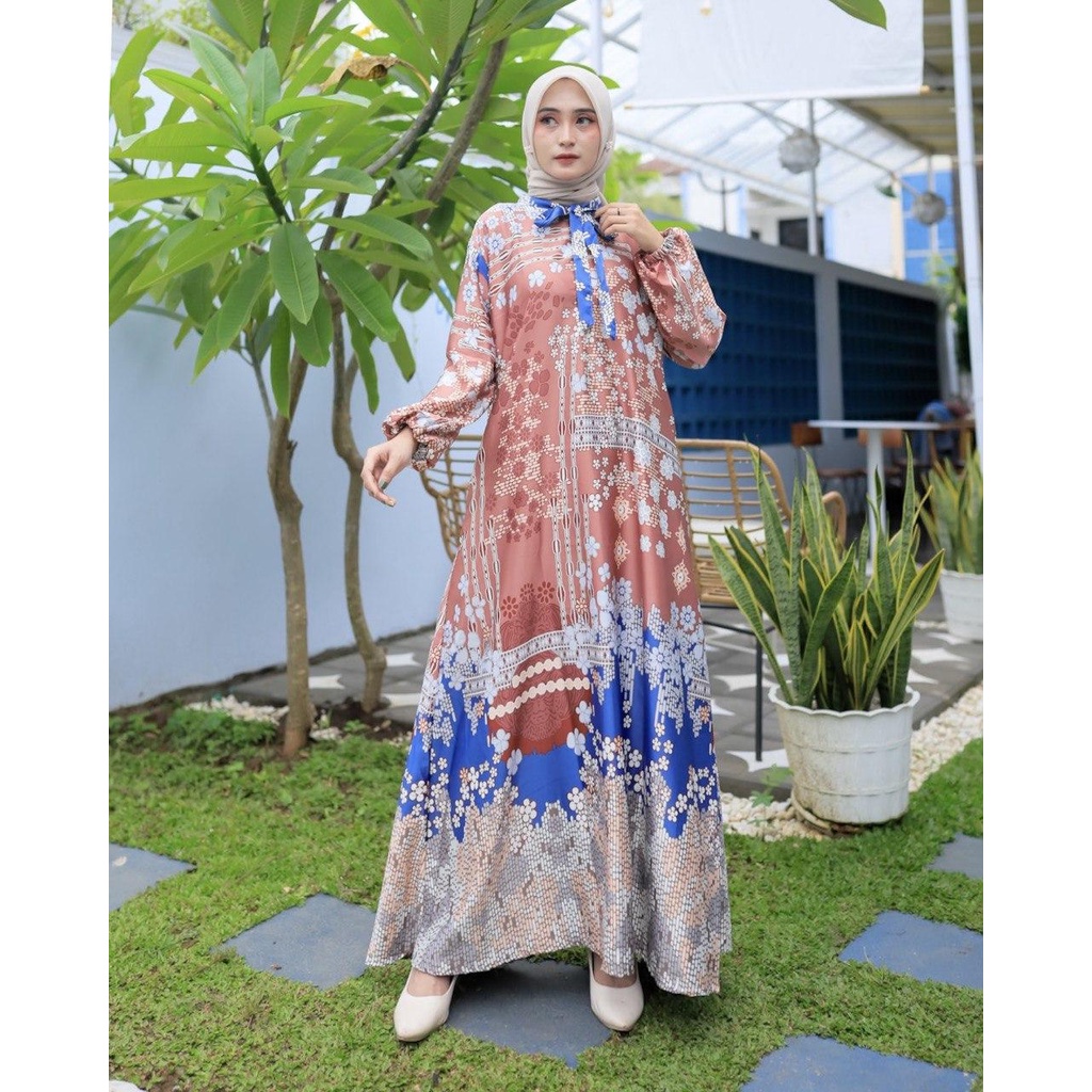 Dress Gamis Zulfina Silky Premium Bunga