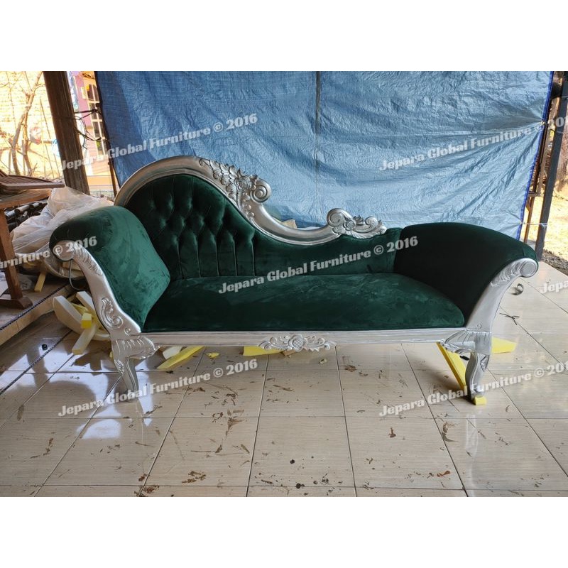 Kursi sofa lois Ukir Jati velvet silver ( sofa ukir,kursi ukir,kursi jati,sofa jati )