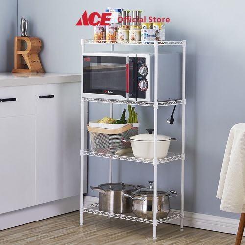 Rak Ace - Krisbow Rak Besi 4 Tingkat - Putih