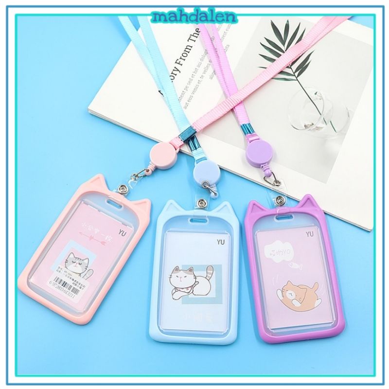 

NAME TAG LANYARD GANTUNGAN KARTU MOTIF KUCING NAME TAG TALI KARTU BENTUK KARAKTER KUCING LUCU GANTUNGAN ID CARD KULIT