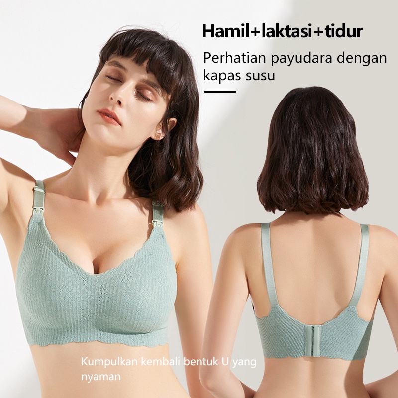 Bra Menyusui Kancing Depan Maternity Ibu Hamil Ukuran Nursing Bra  Jumbo Gesper Tanpa Kawat WTW2113