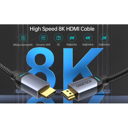 Choetech Kabel HDMI to HDMI 8K 4K 2K 2M Nylon Cable HDR 3D HiFi XHH01