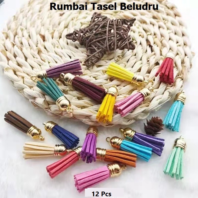 Tassel Rumbai Beludru Akhiran Gold Harga/12Pc