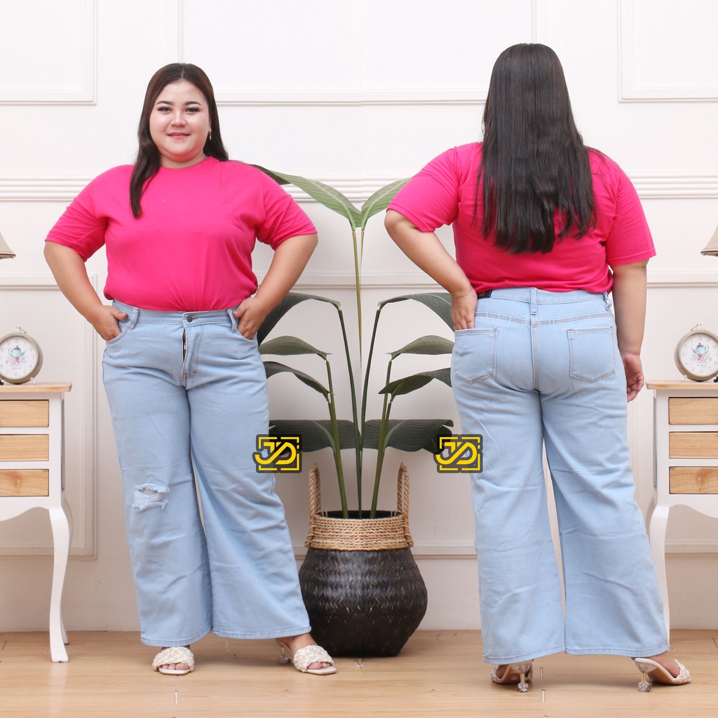 Jumbo Highwaist Kulot Ripped Jeans Big Size 27-42 / Kulot Sobek Lapis