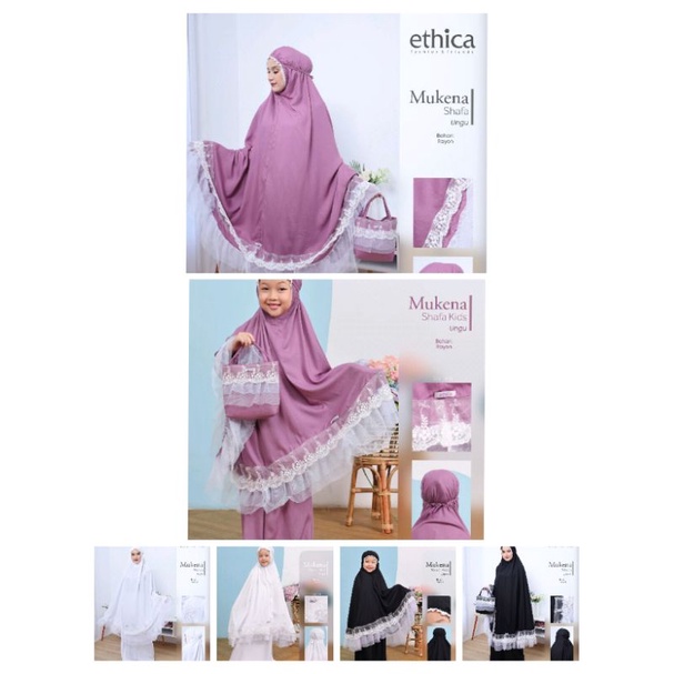Mukena Couple Ibu dan Anak, Mukena Kembaran Ibu dan Anak perempuan, Mukena Anak Perempuan Ethica