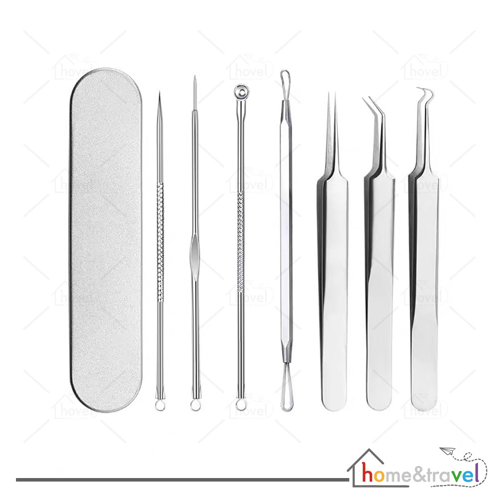 HOVELSHOP Alat Pembersih Komedo Pemencet Jerawat Stainless Steel