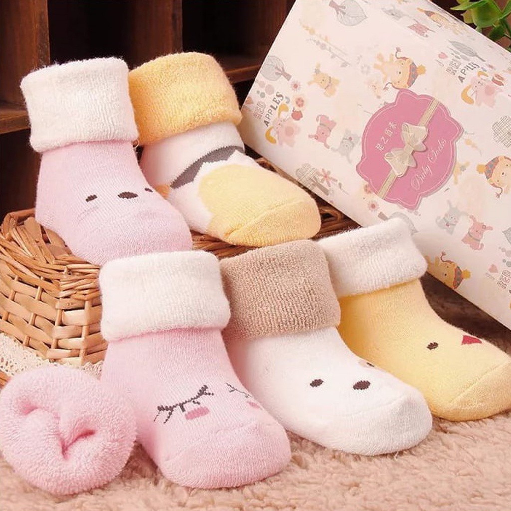 BRGUNIK Kaos Kaki Bayi Lucu Kaus Kaki Anak Prewalker Kaus Kaki Bulu KK033