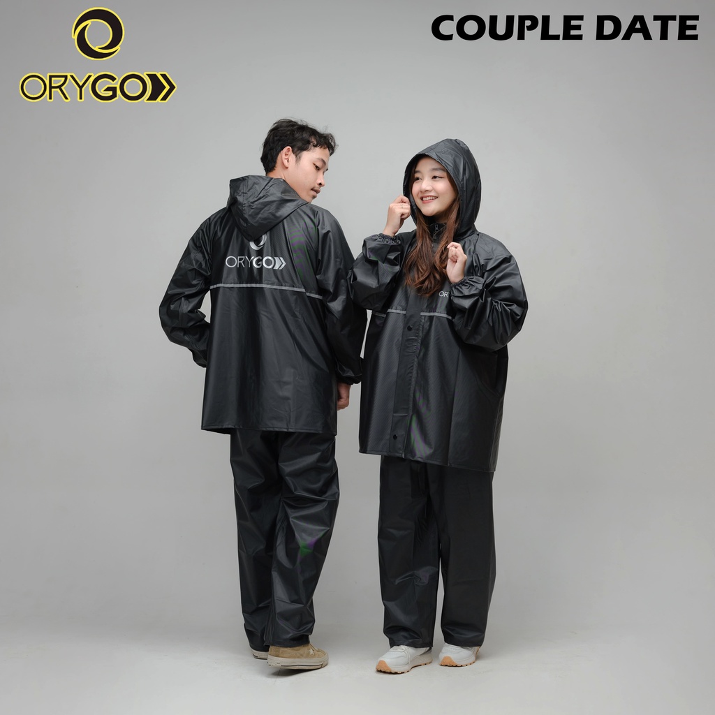 JAS HUJAN SET HOODIE (PREMIUM QUALITY) by ORYGO RAINCOAT (Pria &amp; Wanita) Desain Trendy Anti Rembes.