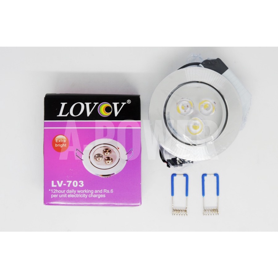 Lovov - LED Downlight 3 mata (Putih / Kuning)