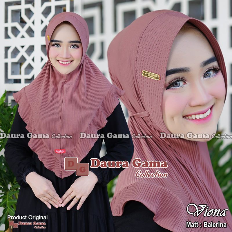 (Ori Dauragama) VIONA •jilbab instan jersey balerina•kerudung pet rempel plisket