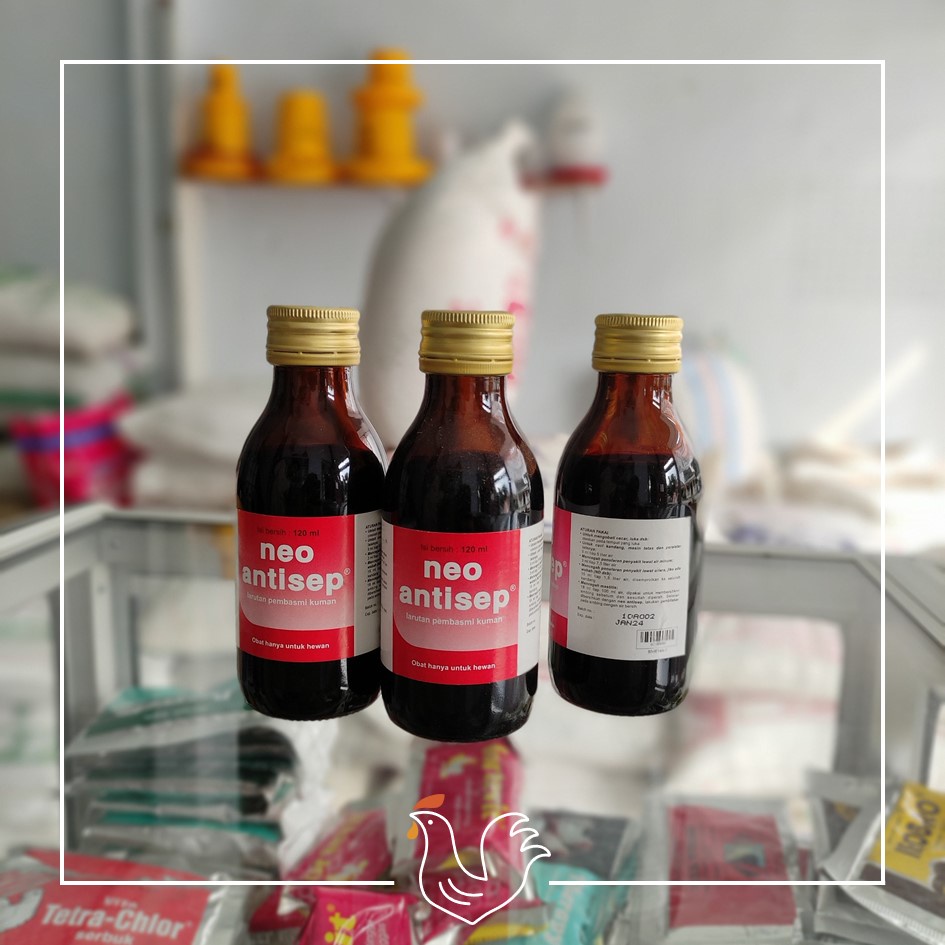 NEO ANTISEP 120 ML - Desinfektan Hewan Ayam Sapi Kandang Lingkungan Iodine Anti Gumboro IBD Pembasmi