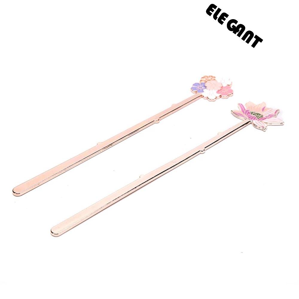 ELEGANT Creative Bookmarks Colorful Page Label Reading Assistant Lotus Flower Students Special School Supplies Metal Sakura Book Support