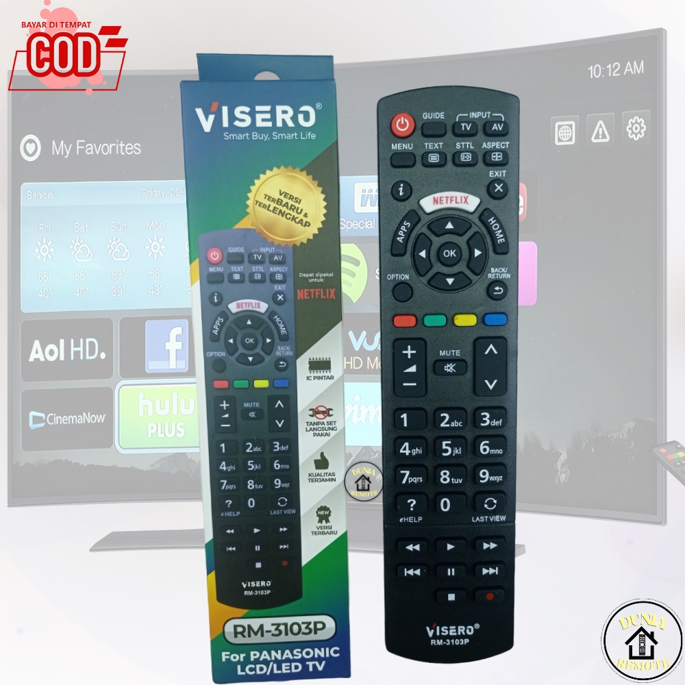 Remot Remote TV PANASONI Android Smart TV LED LCD visero 3103P tanpa setting