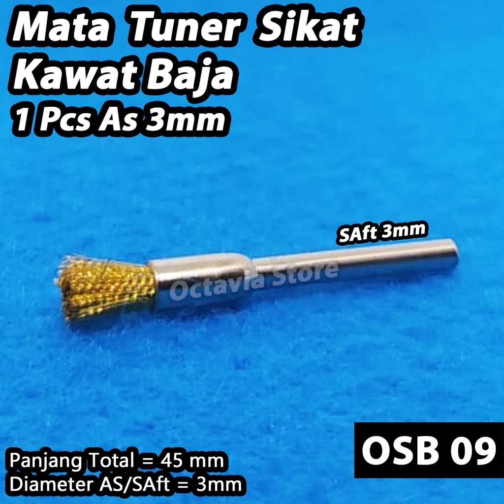 Mata Tuner Sikat Kawat Baja silver / kuningan