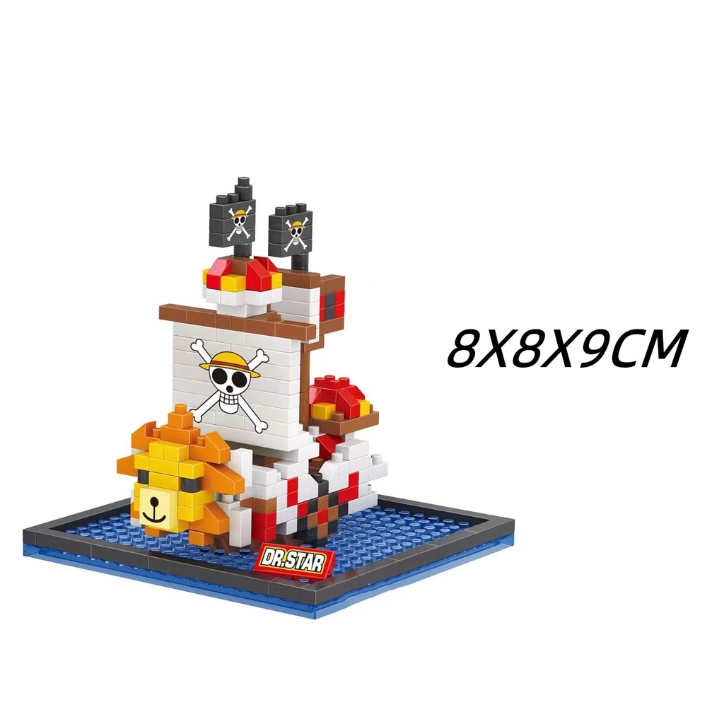 Diy Blok Bangunan Partikel Mini One Piece Ship Series Blackbeard Pirates, Whitebeard Pirate Ship, Merry, Sonny, Dll Mainan Blok Bangunan Sangat Susah Merakit