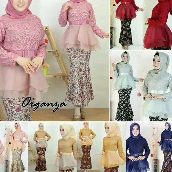 Termurah  Set Organza duyung stelan kebaya brukat batik duyung mermaid ORGANZA DUYUNG kebaya cantik 