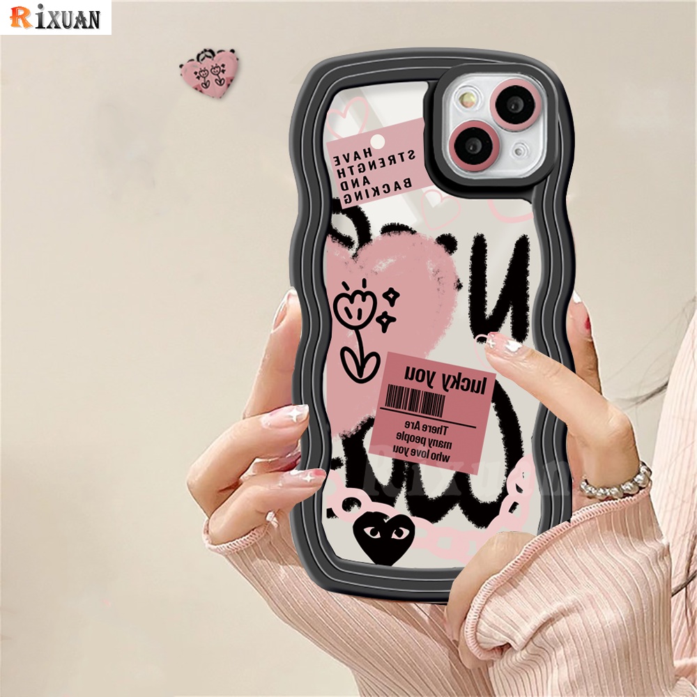 Redmi Note11 Pro Note 11S 10A 10C 9C 9A 10 9T 9 Note10 5G Note10s Note9 Note8 Poco M5S X3 NFC M3 A1 Gelombang Bingkai Grafiti Keren Love Hati Bunga Soft Clear Phone Case RIXUAN