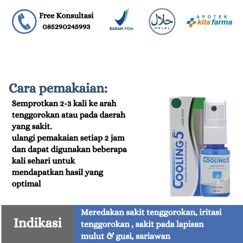 cooling 5 /obat sakit gigi semprot