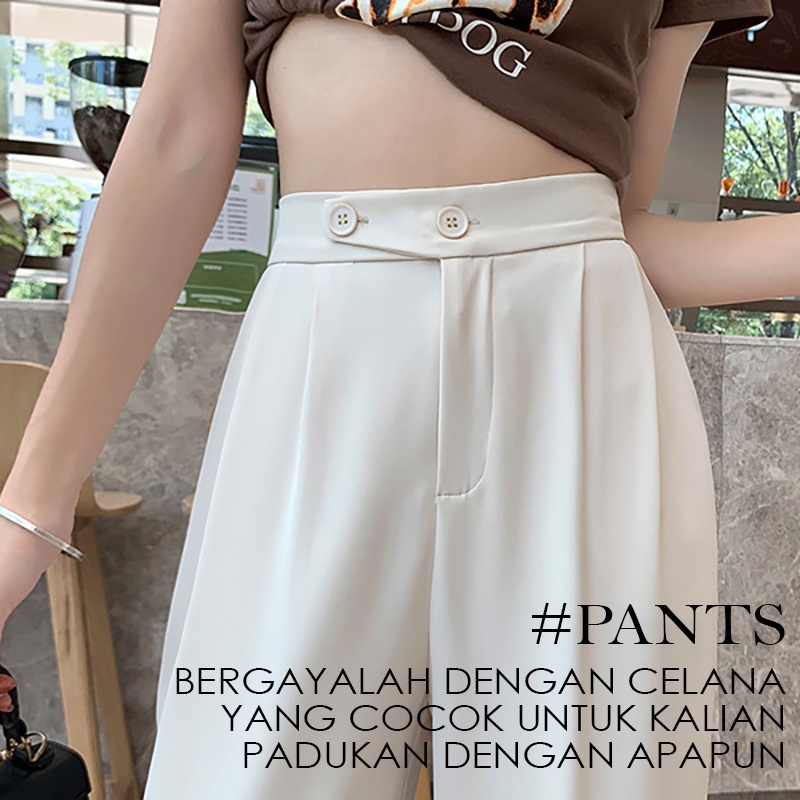 CJWP-H987 TINO TINO PANTS KULOT CELANA KANCING HW CULLOTE PANTS HIGHWAIST WANITA KULOT KARET