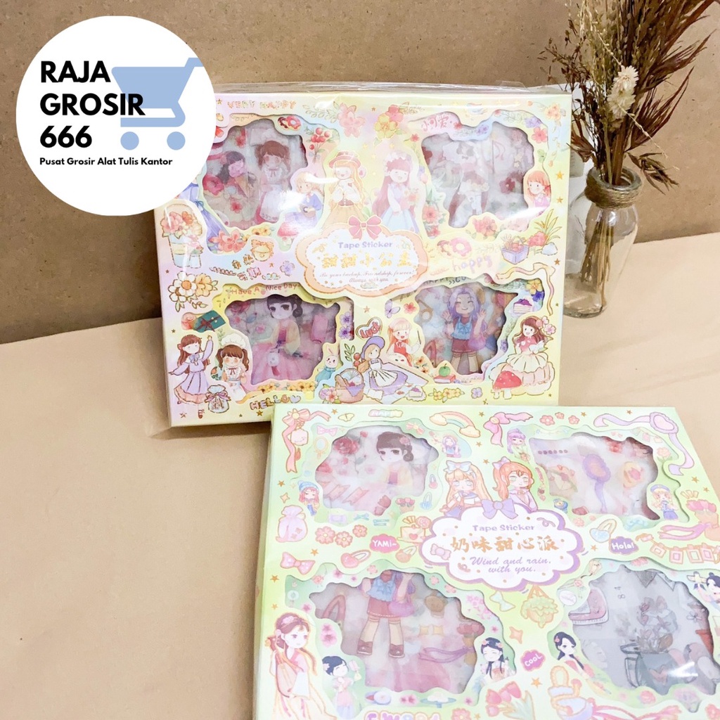 

Paket Sticker Senmu isi 32 lembar stuker jurnaling journal set buku alat tulis sekolah pastel pink lucu box