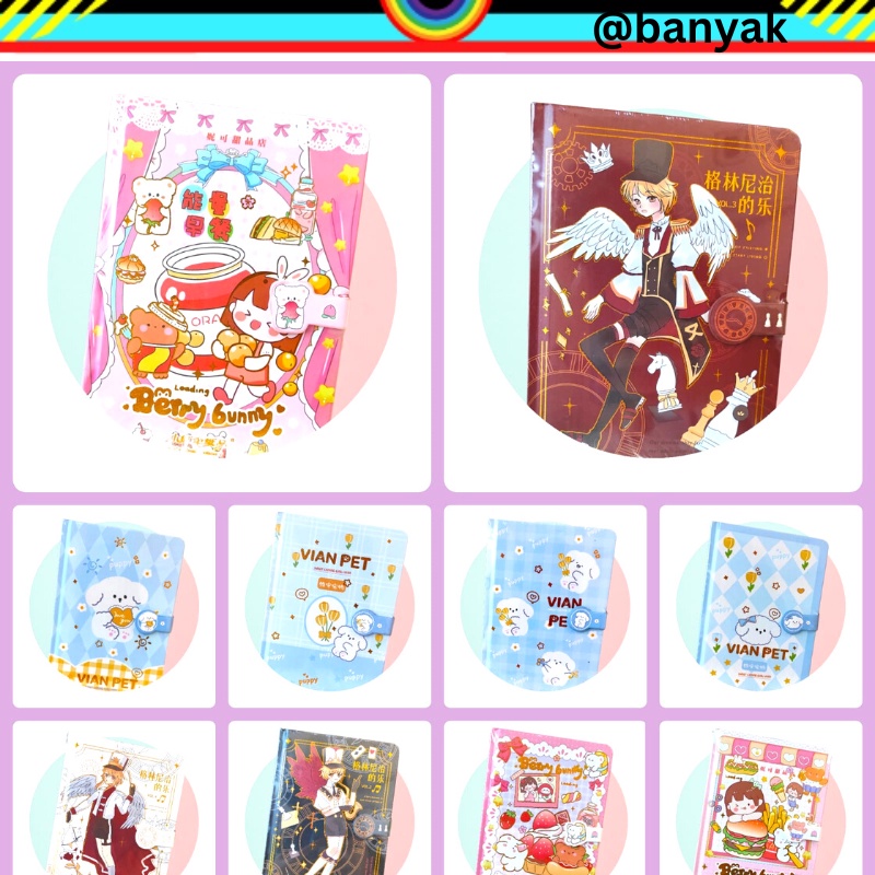 DIARY MAGNET HARDCOVER HANDBOOK NOTEBOOK BINDER NOTEBOOK LUCU CARTOON DIARY MINIBOOK MEMO KECIL BUKU MEMO LUCU MEMO JOURNALING BOOK SCRAPBOOK MOTIF KARTUN ALA KOREA BUKU CATATAN ANIME KARTUN @banyak