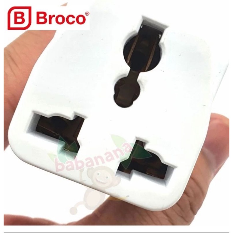 Broco 13910 over seteker colokan adapter kaki 3 ke kaki 2 bulat