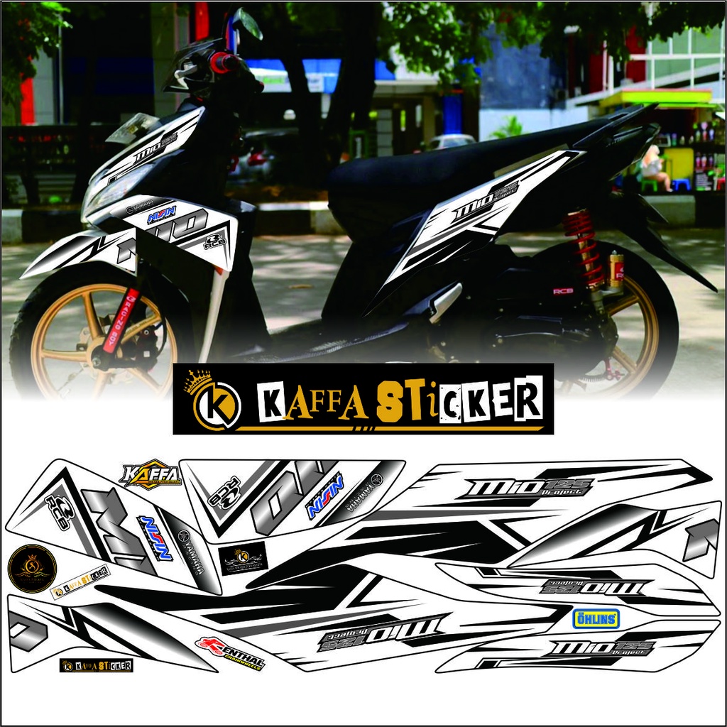 Stiker Mio M3/Z Decal Striping Mio M3/Z Premium Racing List Putih