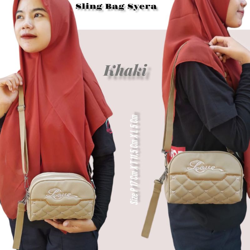 SLING BAG MINI SYERA 2 RUANG - FREE 2 TALI