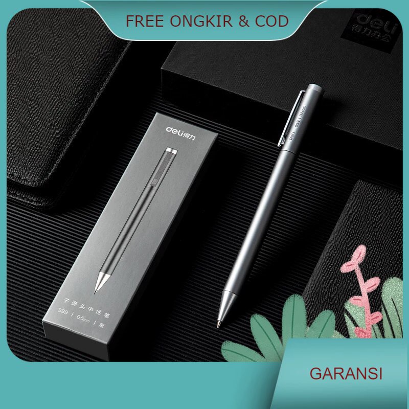 

Terbaru Laris DELI Pulpen Gel Tanda Tangan Metal Roller Ballpoint 0.5 mm 1 PCS - S99