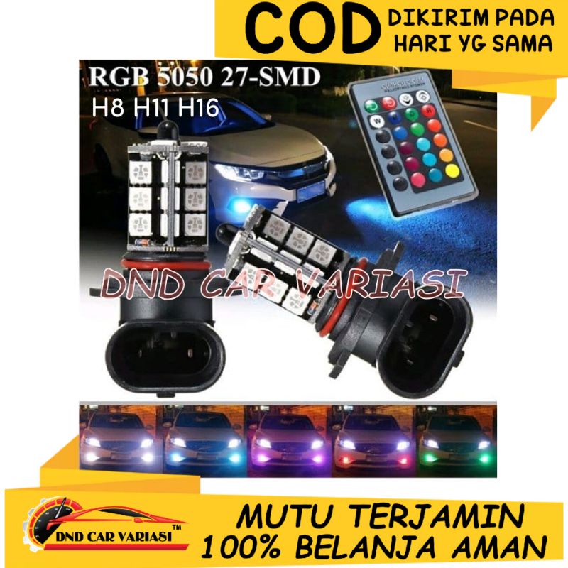 SEPASANG LED FOGLAMP H11 H8 H16 REMOTE RGB AVANZA XENIA ERTIGA RUSH TERIOS AGYA AYLA CALYA SIGRA