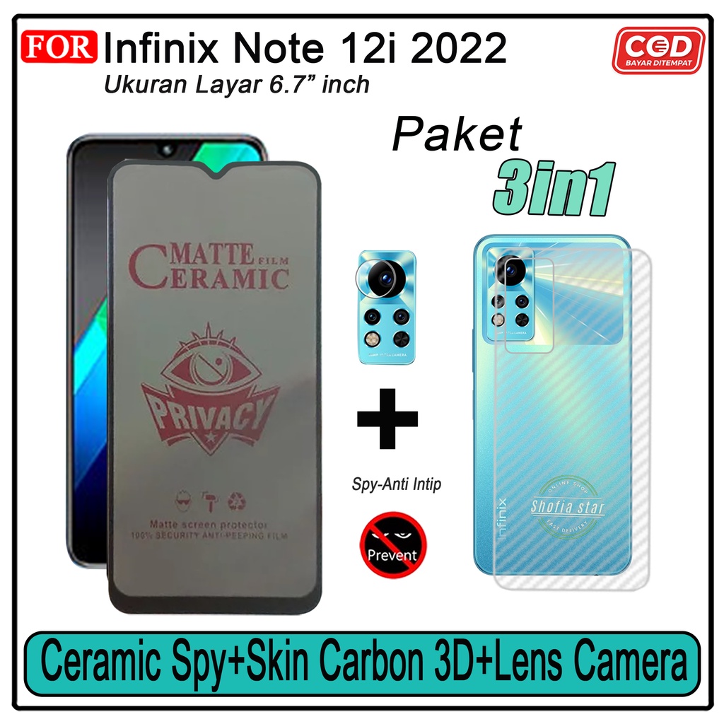 Promo 3in1 Tempered Glass Privacy Infinix Note 12i 2022 Hot 11s Nfc Hot 10s Hot 12 Play Hot 9 Play Hot 10 Play Hot 11 Play Anti Gores Anti Intip Spy Full Layar