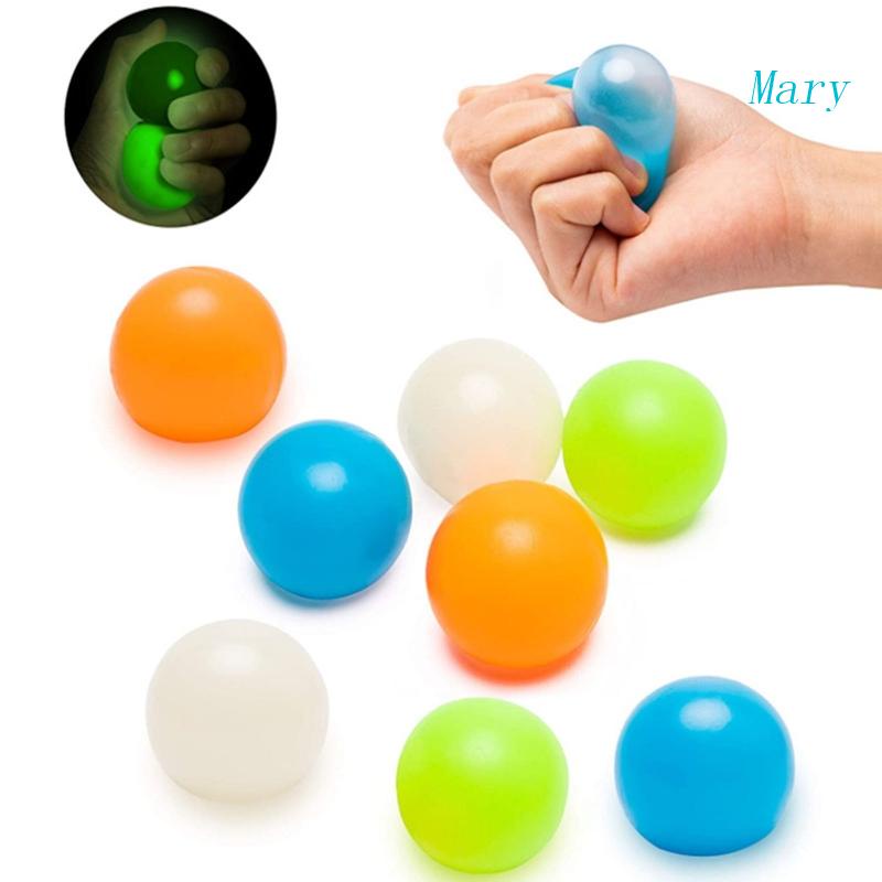 Mary Ceiling Sticky Balls Glow Squishy Stress Balls Sticky Bola Dinding Plafon Glow Ball Glow In The Dark Pencet Mainan