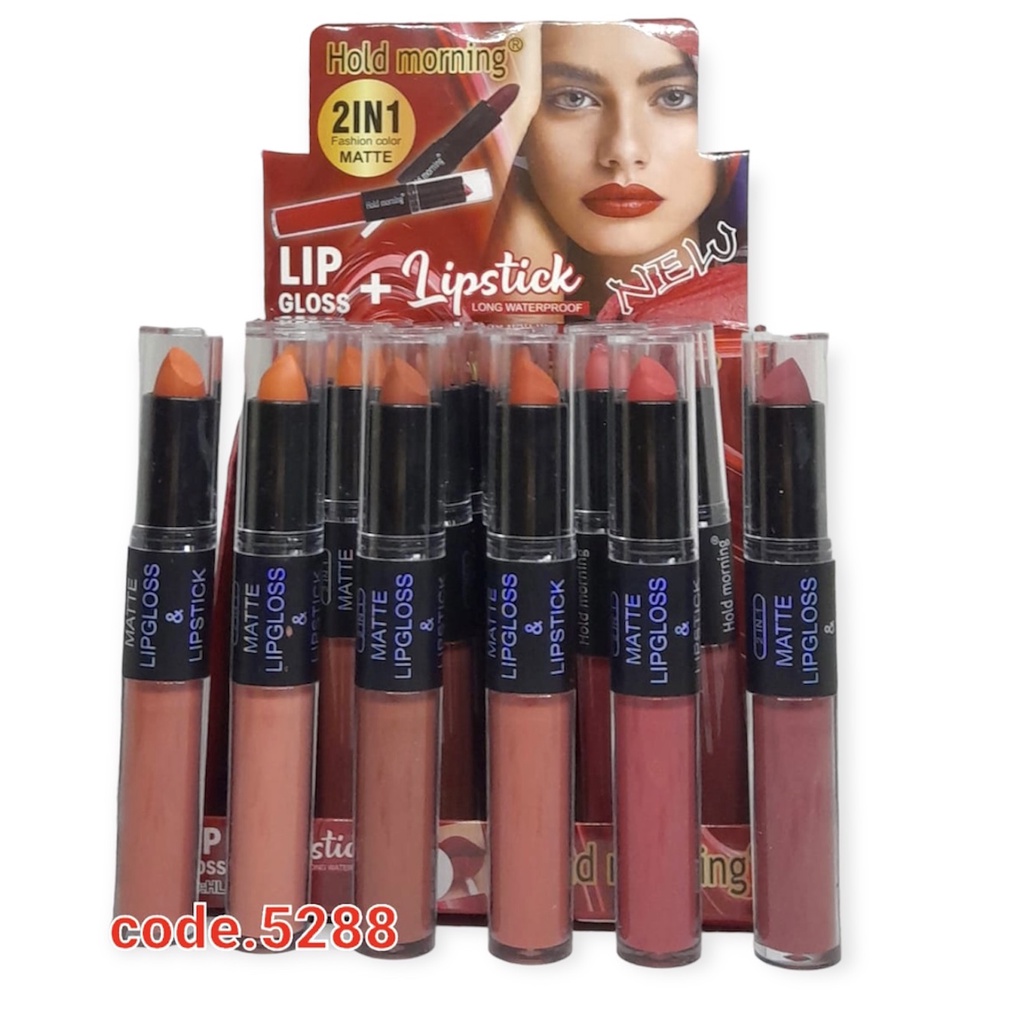 [Per Buah] Lipstick Lipcream Hold Morning 2in1 Fashion Color Matte Tutup Bening HL5288