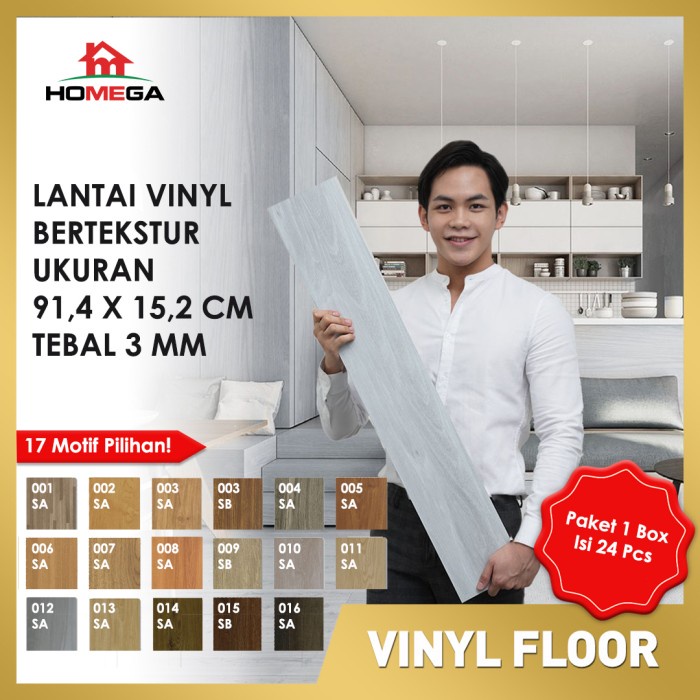 Lantai Homega Vinyl Lantai Pvc Paket 1 Box (Harga Termasuk Ongkir) Isi 24 Pcs