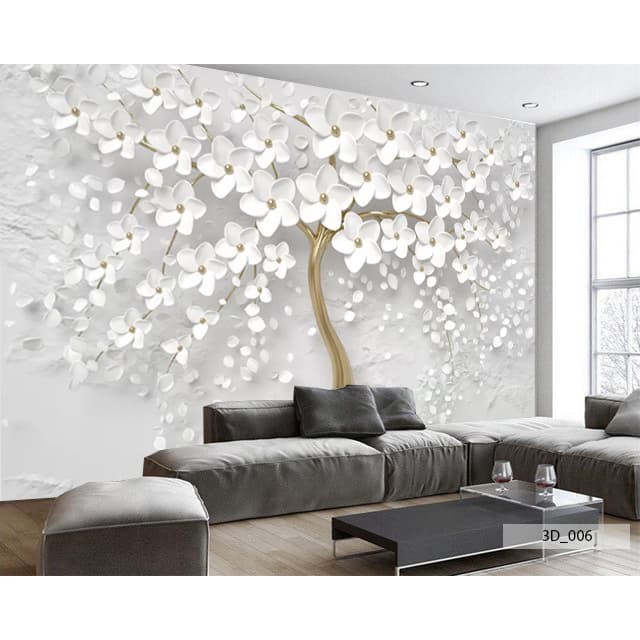 Wallpaper Wallpaper 3D Custom Murah - Wallpaper Custom 3D Bunga